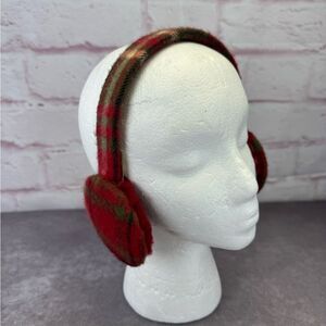Burberry Giant Check Cashmere Red Earmuffs
